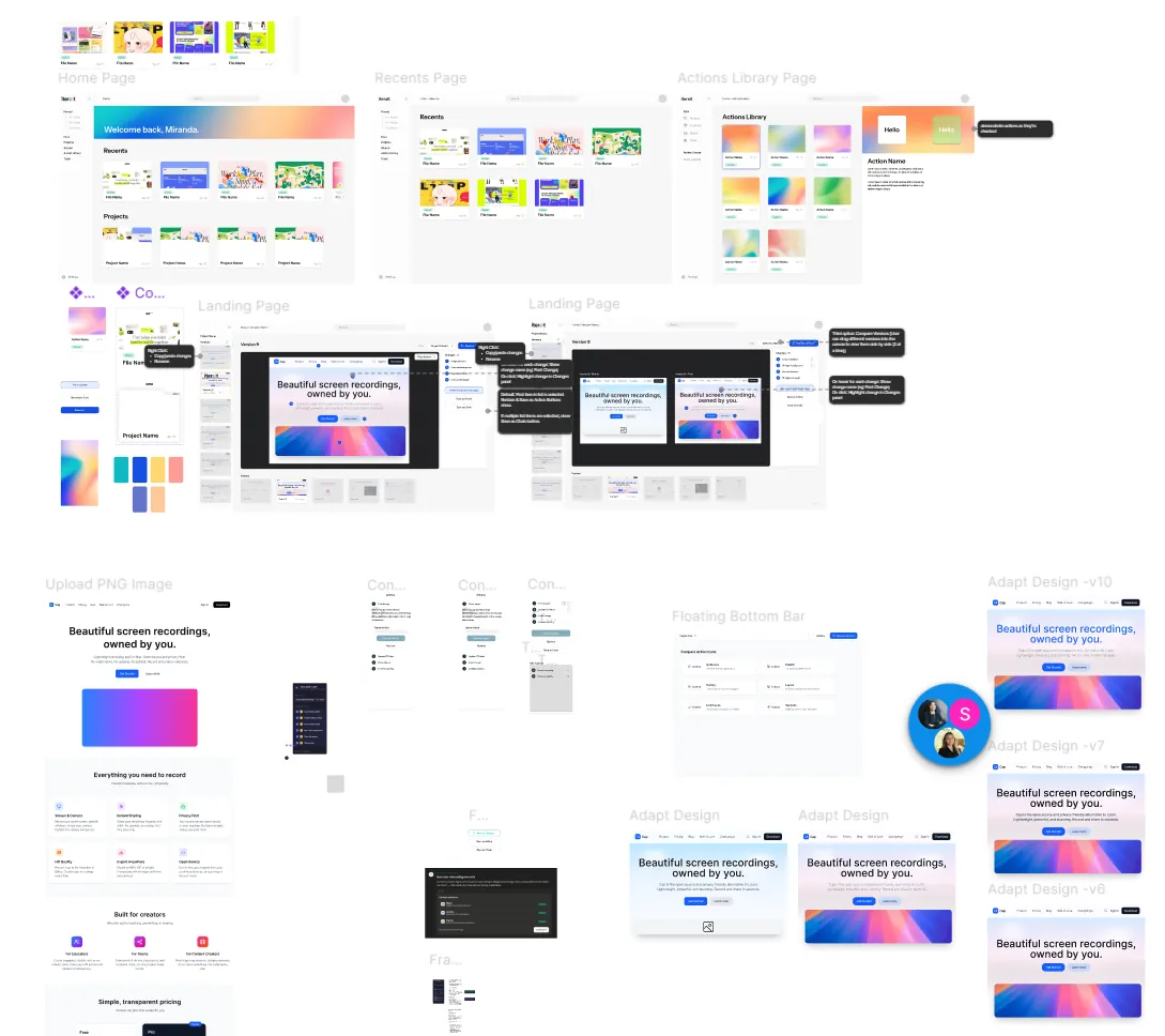 Figma file showing iterait's design process